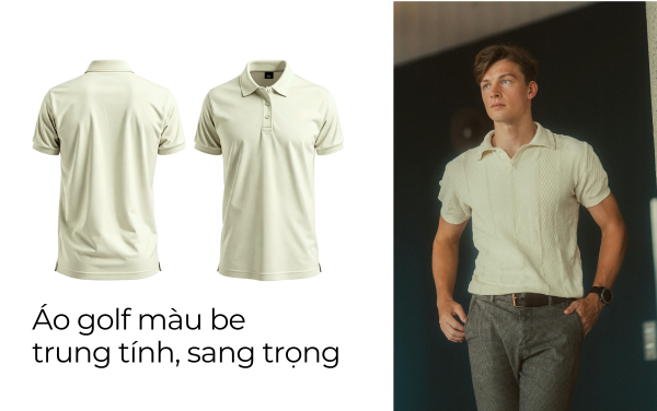 Mẫu thiết kế áo golf màu be
