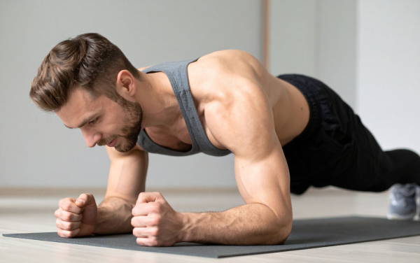 Golfer tập plank để tăng sức mạnh core